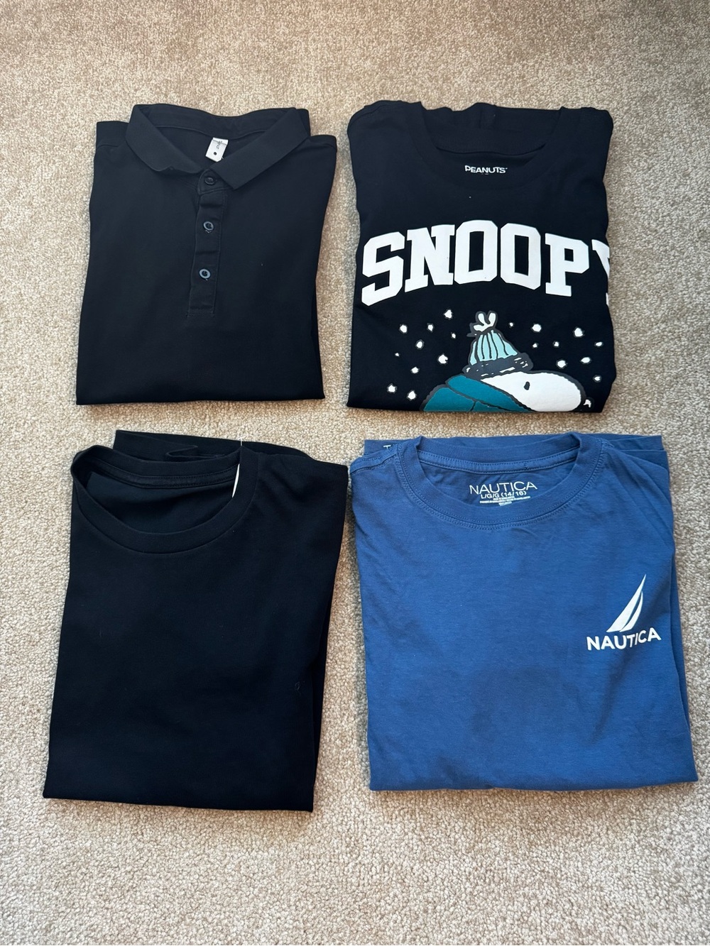 Bundle 4pcs boys Tshirt 14-16y Nautica Boys' Blue Logo Crewneck Tee